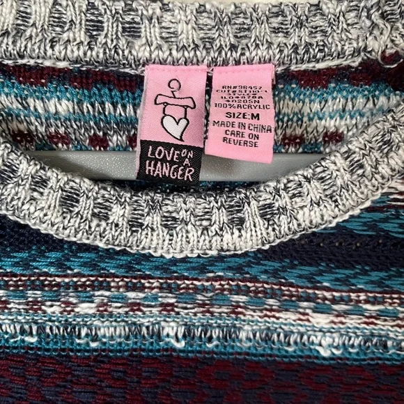 Love on a Hanger Gray and Blue Crew Neck Sweater - Picture 2 of 3